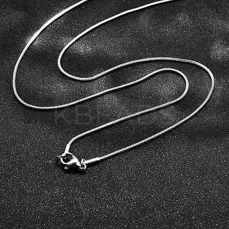 Non-Tarnish 304 Stainless Steel Square Snake Chain Necklaces X-NJEW-L173-005-P-1