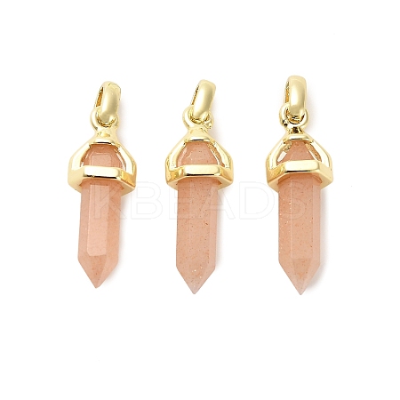 Natural Sunstone Double Terminal Pointed Pendant G-H097-01G-03-1