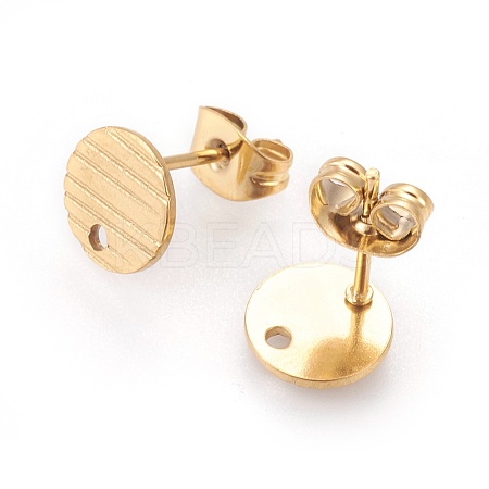 Ion Plating(IP) 304 Stainless Steel Ear Stud Findings STAS-O119-17A-G-1