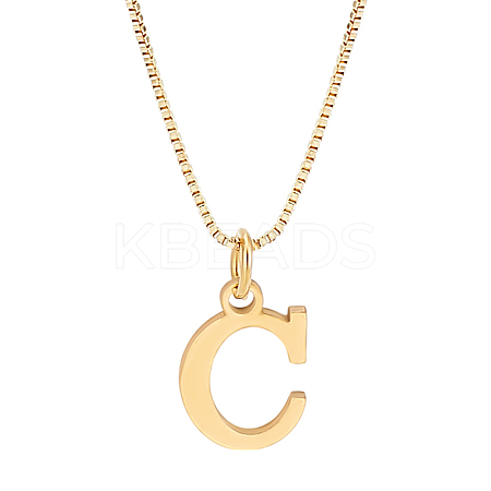 1pc 304 Stainless Steel Letter Pendant Necklaces NJEW-LP0001-38C-G-1