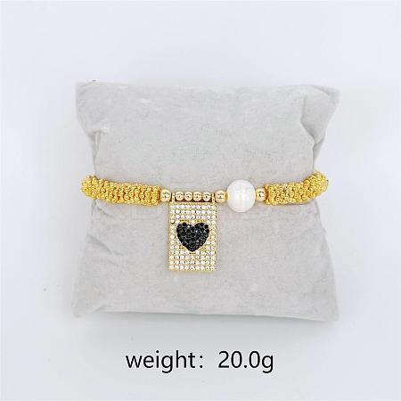 Bohemian Style Brass Rectangle Charm Bracelets FS-WG04134-07-1