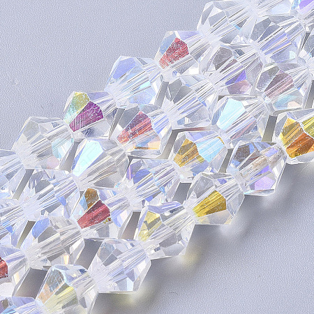 Electroplate Glass Beads Strands LS-EGLA-Q118-8mm-C17-1