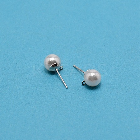 304 Stainless Steel Stud Earring Findings STAS-WH0029-02C-02-1