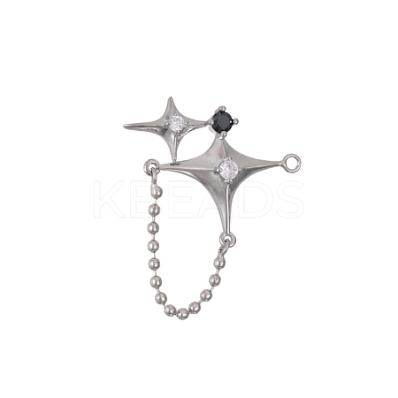 304 Stainless Steel Cubic Zirconia Pendants STAS-OY003-98G-1