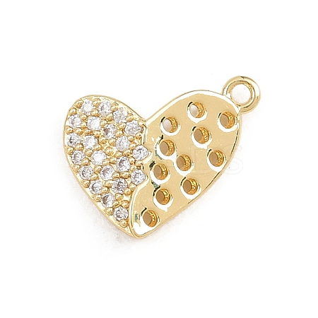 Valentine's Day Brass Micro Pave Clear Cubic Zirconia Charms KK-D225-08G-1