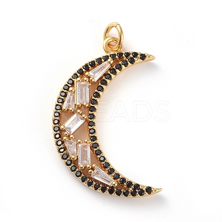 Brass Micro Pave Cubic Zirconia Pendants ZIRC-G157-26G-1