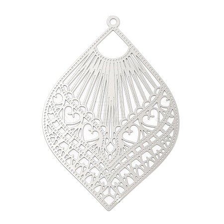 Non-Tarnish 304 Stainless Steel Filigree Big Pendants X-STAS-K257-04P-1