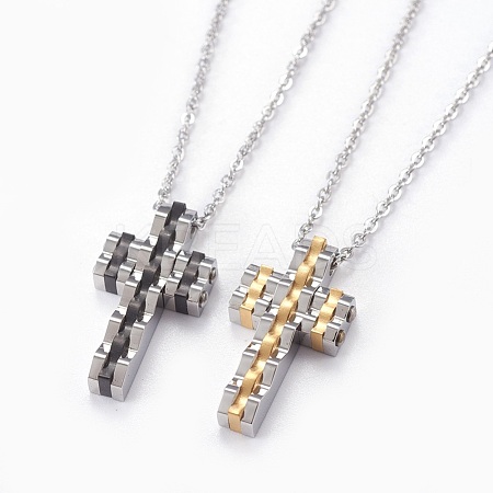 304 Stainless Steel Pendant Necklaces NJEW-O112-11-1
