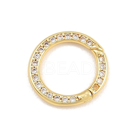 Brass Micro Pave Clear Cubic Zirconia Snap Clasps KK-CBA78C7-02G-1