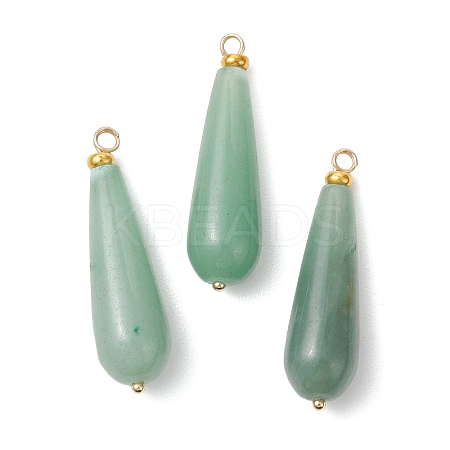 Natural Green Aventurine Pendants PALLOY-JF04760-02-1