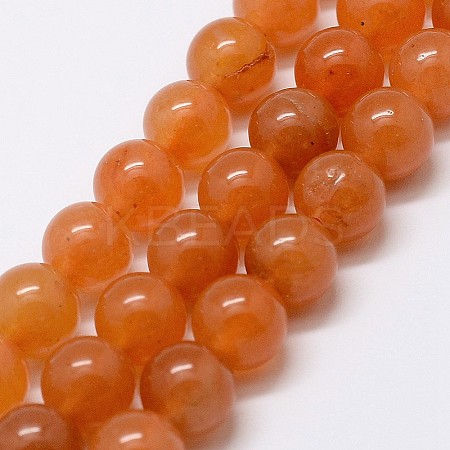 Natural Red Aventurine Bead Strands X-G-P257-03-8mm-1