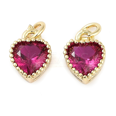 Real 18K Gold Plated Brass Inlaid Cubic Zirconia Charms ZIRC-L100-074G-06-1