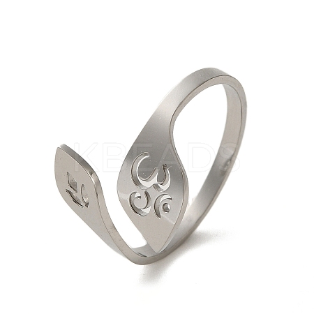 Non-Tarnish 304 Stainless Steel Open Cuff Rings RJEW-K262-01B-P-1