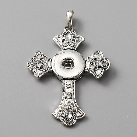 Alloy Rhinestone Hang Snap Base Pendants FIND-WH0145-76B-1