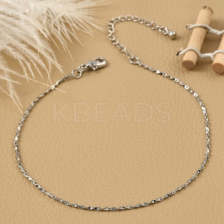 Brass Link Chain Bracelets for Women BJEW-G735-06P-1