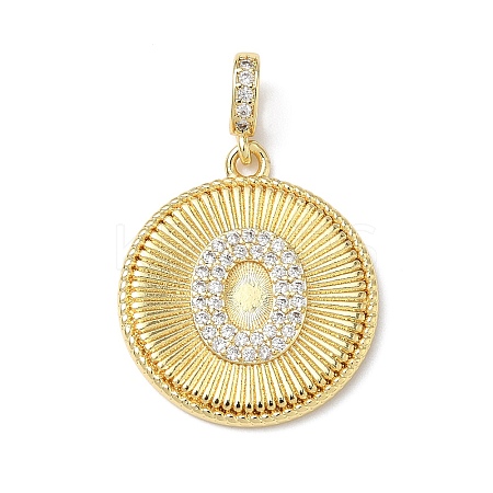 Brass Micro Pave Clear Cubic Zirconia Pendants KK-L253-17G-O-1