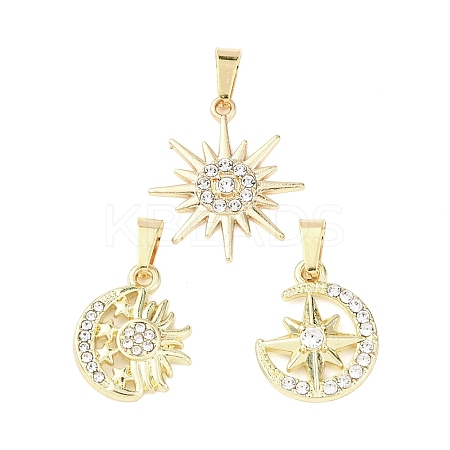 3Pcs Alloy Crystal Rhinestone Pendants Sets PALLOY-JF04550-1