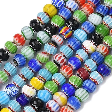 Handmade Millefiori Glass Beads LAMP-D006-01-1
