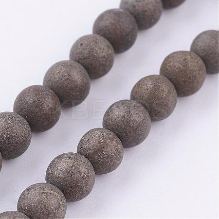 Natural Pyrite Beads Strands G-P303-03-4mm-8-1