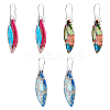 3 Pairs 3 Colors Dyed Natural Regalite Leaf Dangle Earrings with Brass Pins EJEW-FI0003-17-1