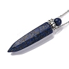 Dyed Natural Lapis Lazuli Bullet Shaped Perfume Bottle Pendant Necklaces G-B089-02P-09-3