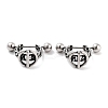 316 Surgical Stainless Steel Shield Barbell Hoop Earrings EJEW-Z050-54AS-1