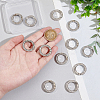 Unicraftale 12pcs Alloy Spring Gate Ring with Rhinestone FIND-UN0003-37P-4