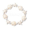 Synthetic Turquoise Beaded Stretch Bracelets for Men Women BJEW-JB11761-01-2
