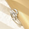 304 Stainless Steel Cuff Rings for Women RJEW-G338-21P-3