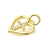 Brass Micro Pave Clear Cubic Zirconia Pendants KK-M297-21G-2