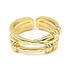 Rack Plating Brass Criss Cross Open Cuff Rings RJEW-D009-05G-1