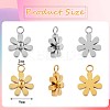 12Pcs 430 Stainless Steel Small Flower Pendants JX238A-2
