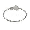 304 Stainless Steel Blank Bangle Bases with Flat Round Tray STAS-Z088-01P-05-3