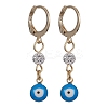 Brass Enamel Evil Eye Hoop Earrings EJEW-JE05292-4
