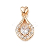 Brass Micro Pave Cubic Zirconia Pendants KK-E795-19KCG-01-1