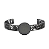 304 Stainless Steel Blank Cuff Bangle Bases with Flat Round Tray SA-CBA82C8-04B-EB-2