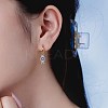 Fish 925 Sterling Silver Micro Pave Cubic Zirconia Leverback Earrings for Woman EJEW-Q384-03G-3
