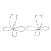 Hollow Flower 201 Stainless Steel Hoop Earrings EJEW-P337-01P-4