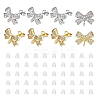 Rack Plating Brass & Cubic Zirconia Stud Earring Findings KK-DC0004-24-1