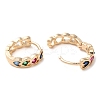 Rack Plating Brass Micro Pave Colorful Cubic Zirconia Hoop Earrings for Women LS-EJEW-P238-06KCG-2
