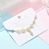 Brass Micro Pave Clear Cubic Zirconia Charm Bracelets for Women BJEW-C083-01A-G-1