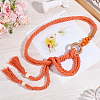 1Pc Handmade Weaving Cotton Tassel Waist Belts for Women Ladies Dress AJEW-CP0010-51B-4