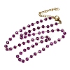 12Pcs 12 Colors 304 Stainless Steel with Glass Faceted Rondelle Bead Handmade Link Chain Birth Stone Necklaces for Women NJEW-G195-01G-5