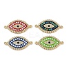 Rack Plating Brass Micro Pave Clear Cubic Zirconia Horse Eye Connector Charms KK-U032-27G-1