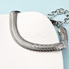 304 Stainless Steel Herringbone Chains Bracelets for Women BJEW-P361-01P-3
