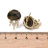 Brass Micro Pave Cubic Zirconia Stud Earring Findings with Natural Labradorite KK-Z096-05G-05-3