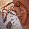 Medieval Style Adjustable PU Leather with Iron Fencing Sheath and Gauntlet Wristband AJEW-OC0005-08-4