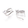 Brass Micro Pave Cubic Zirconia Teardrop Hoop Earrings EJEW-T048-35P-3