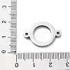 304 Stainless Steel Crystal Rhinestone Connector Charms STAS-Z091-06P-3