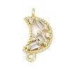 Brass Clear Cubic Zirconia Connector Charms LS-KK-Z094-03G-01-1